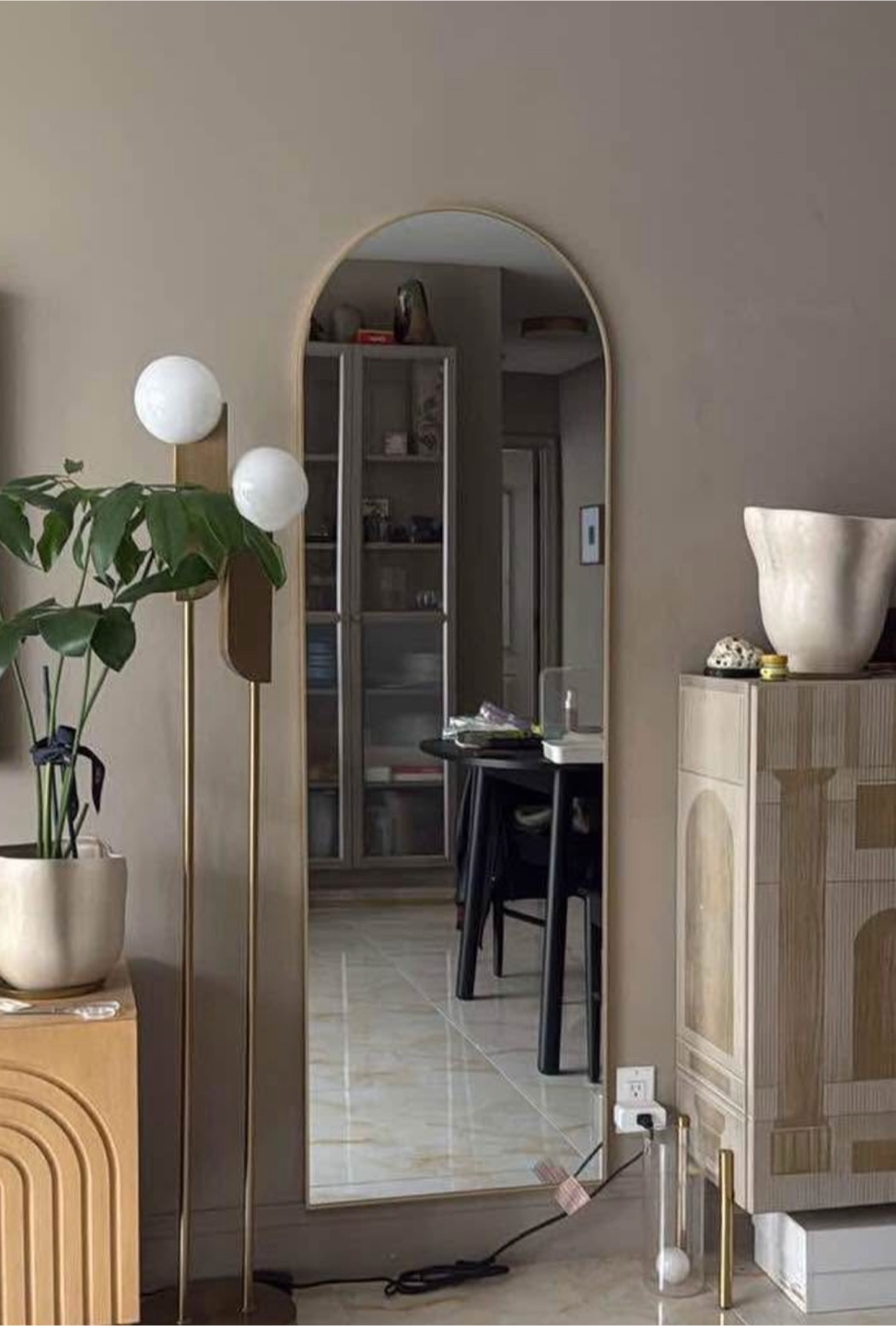 gold metal frame arch mirror 59x16