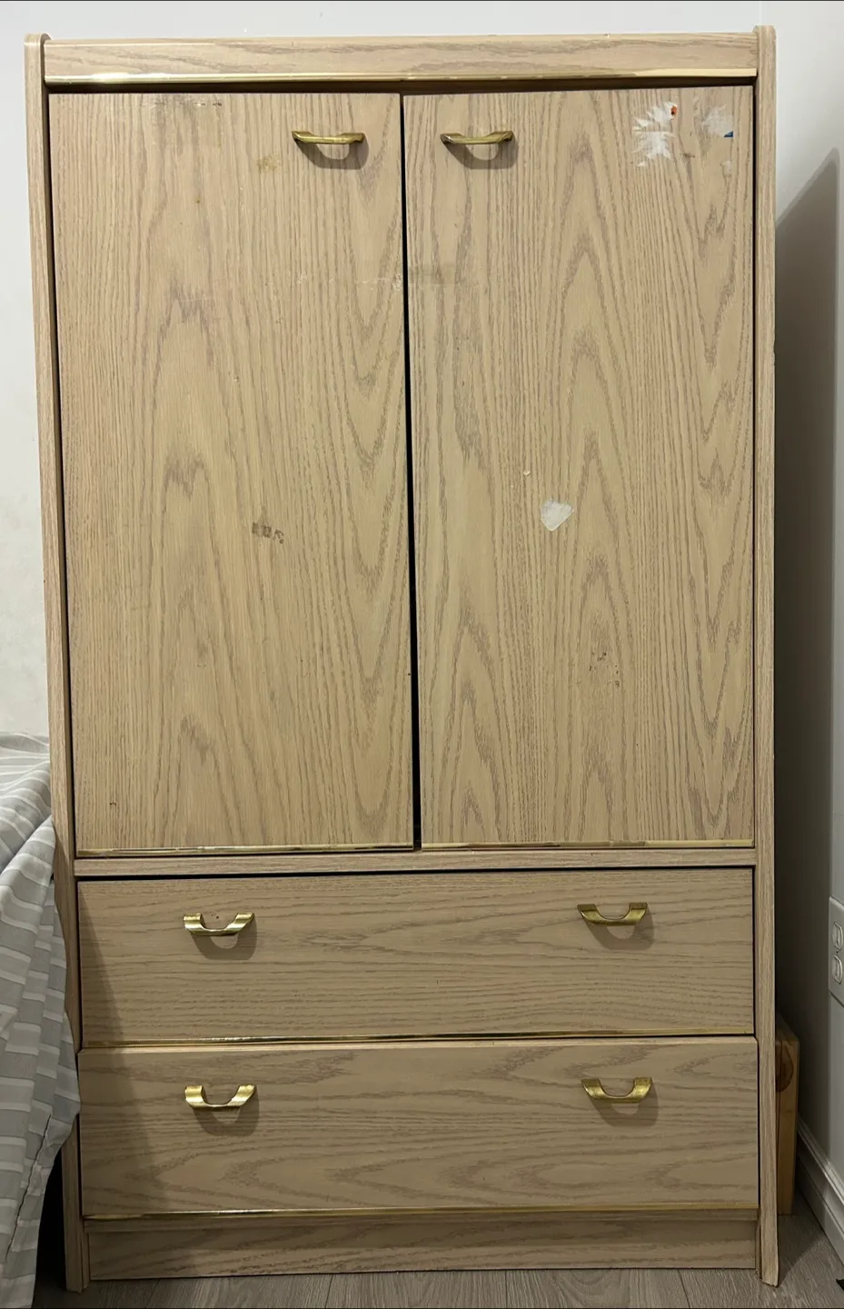 Free Wooden Wardrobe with Drawers