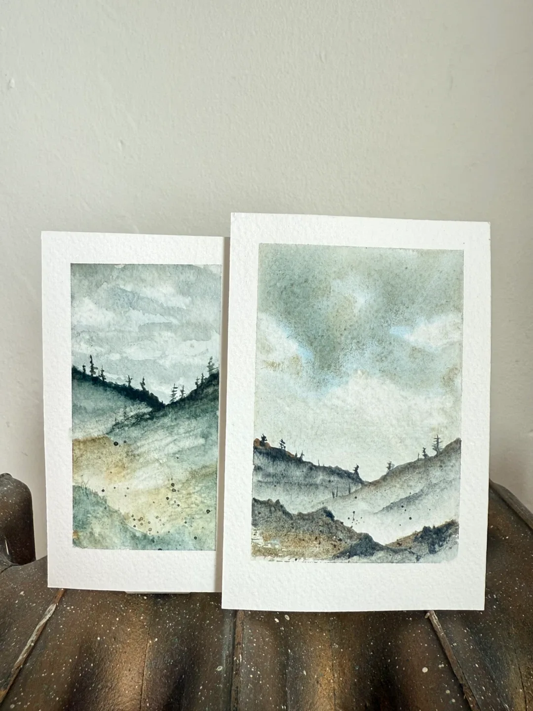 Tiny original watercolour paintings