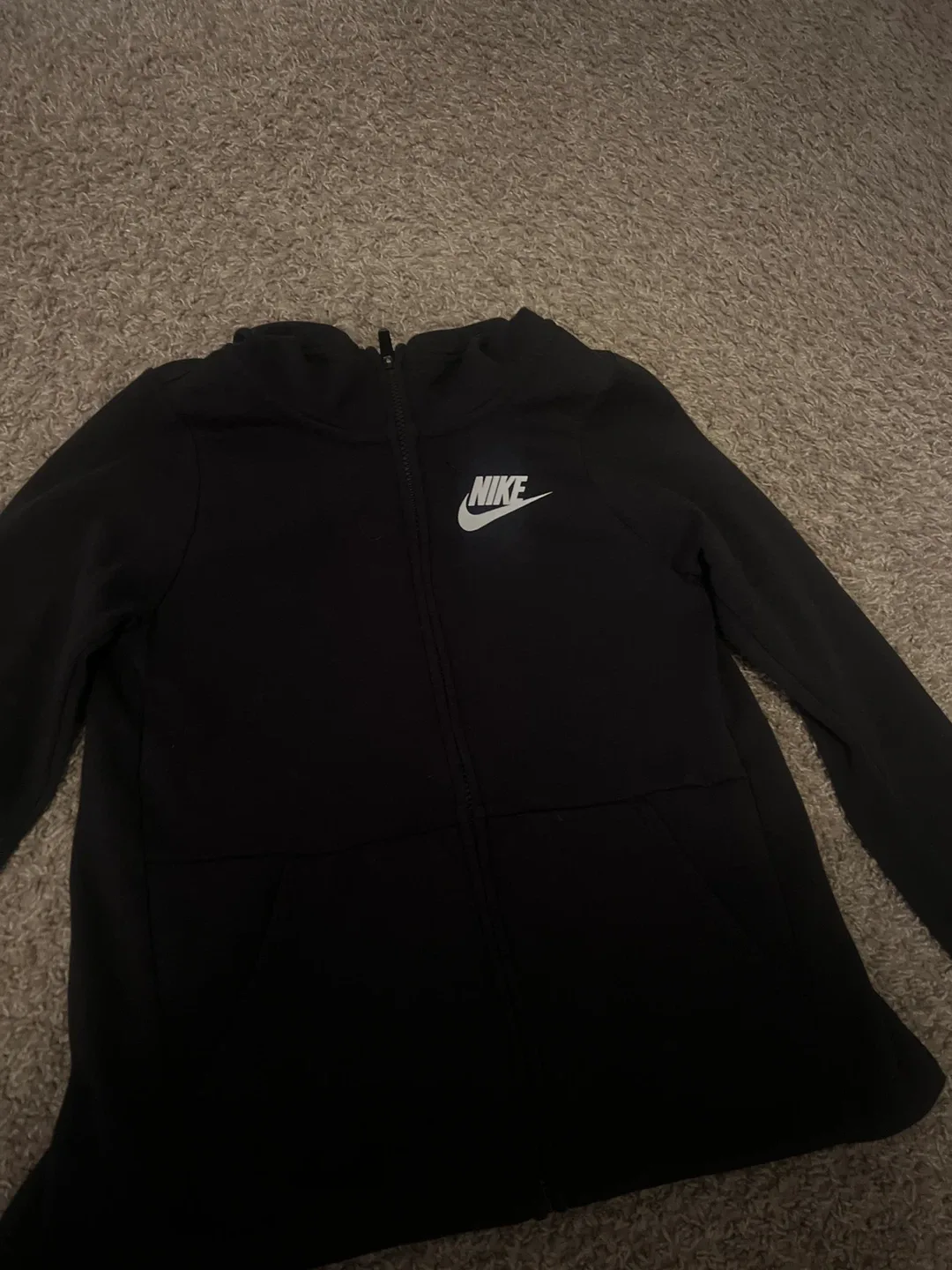 Nike Black Zip-Up Hoodie - Size L (Kids)