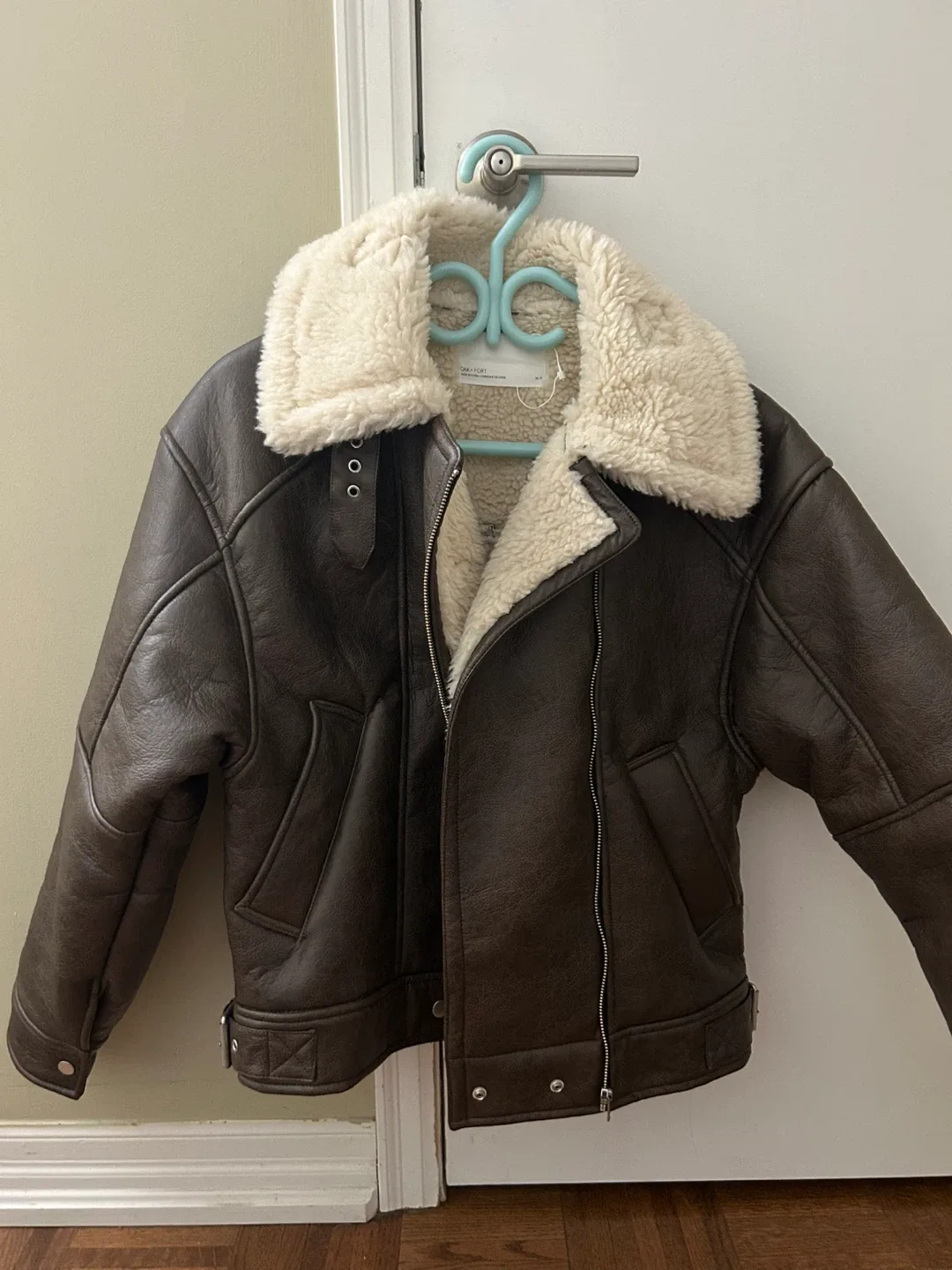 Oak + Fort Brown Faux Leather Jacket