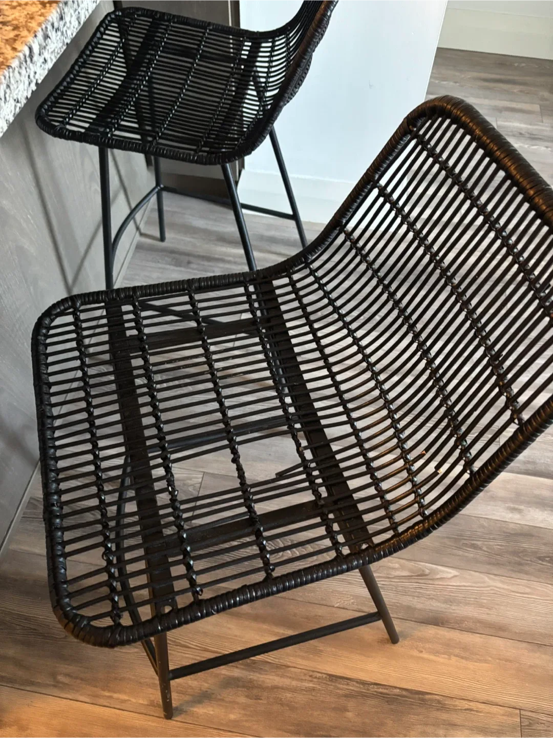 Black Wicker Counter Stools x2 image indicator(3)