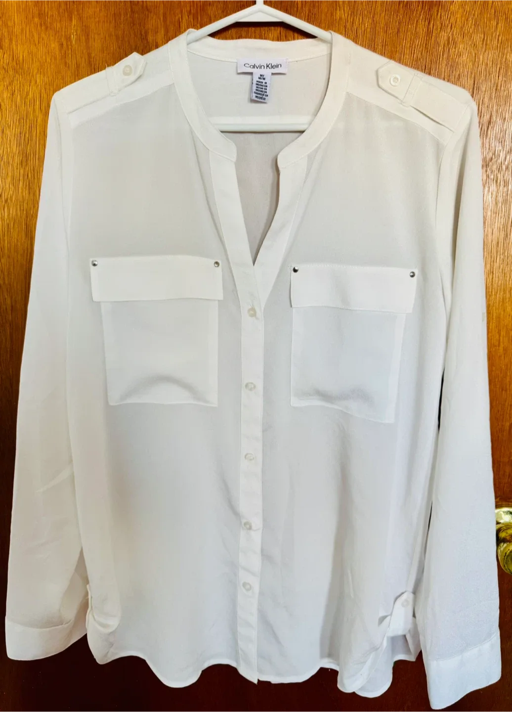 Calvin Klein White Blouse - Size M