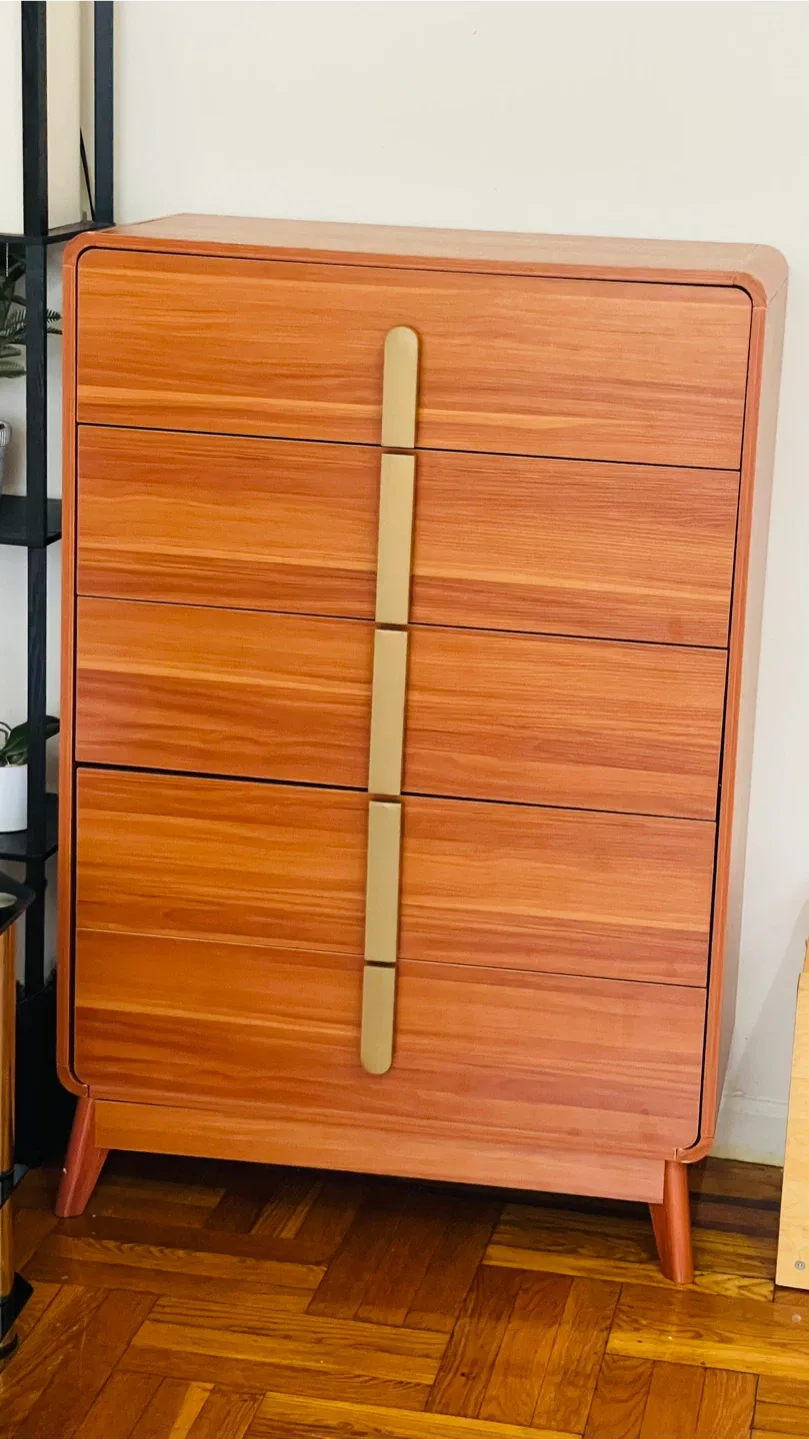 Wooden 4-Drawer Dresser As Is ( Moving  Out ) image indicator(4)