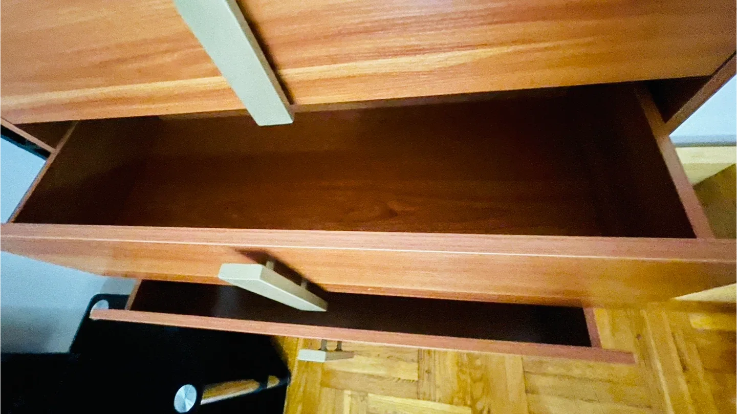Wooden 4-Drawer Dresser As Is ( Moving  Out ) image indicator(6)