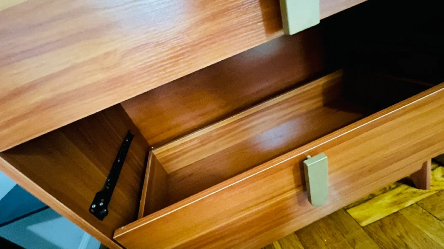 Wooden 4-Drawer Dresser As Is ( Moving  Out ) image indicator(7)