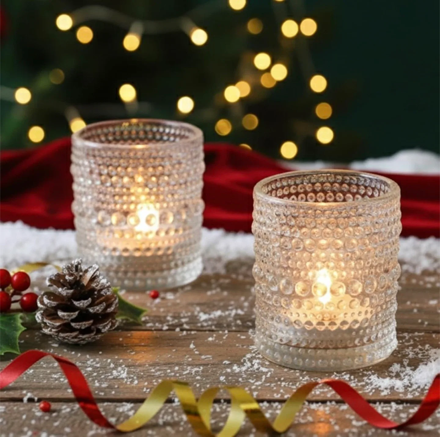 New 11 Pcs Clear Glass Tea Light / Votive Candle Holders image indicator(3)