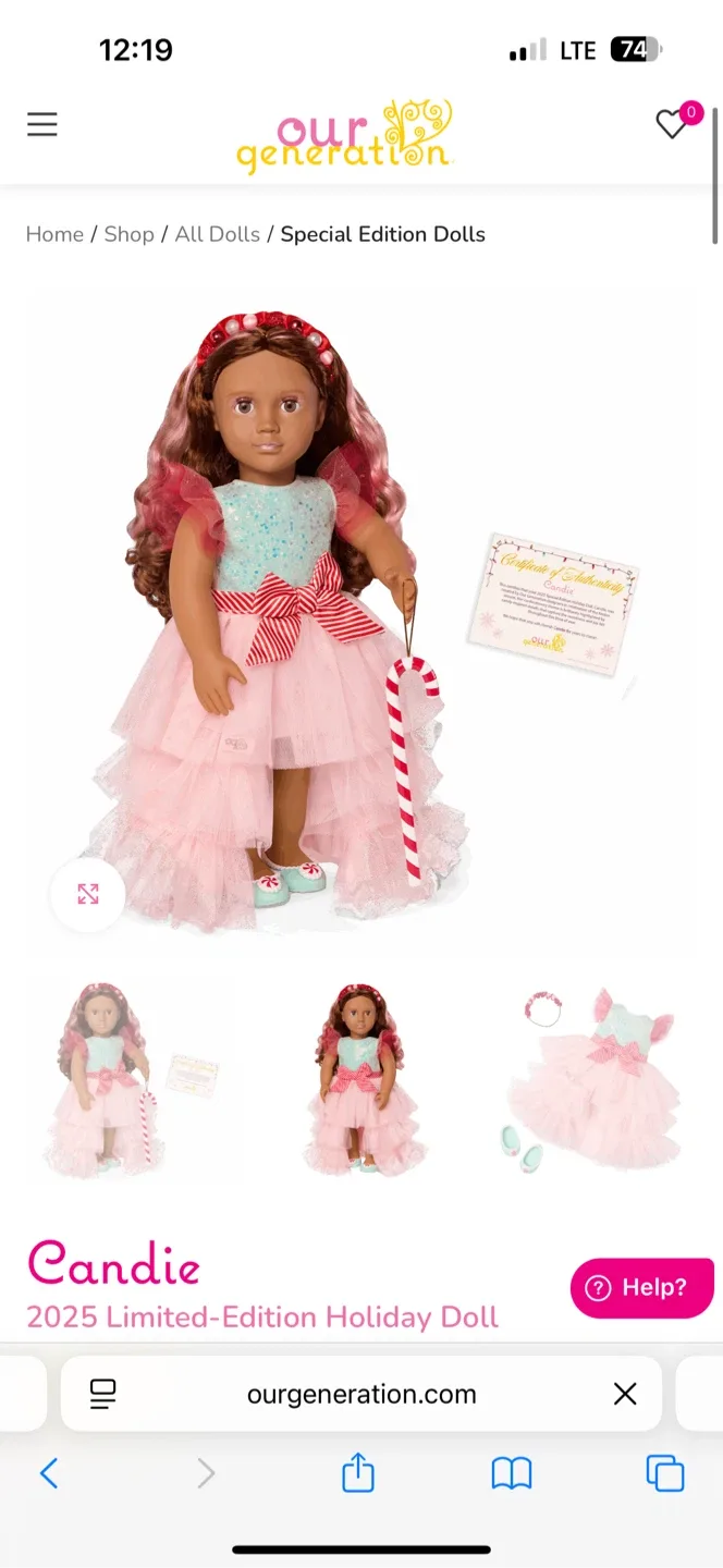 limited edition - Our Generation Candie 2025 Holiday Doll