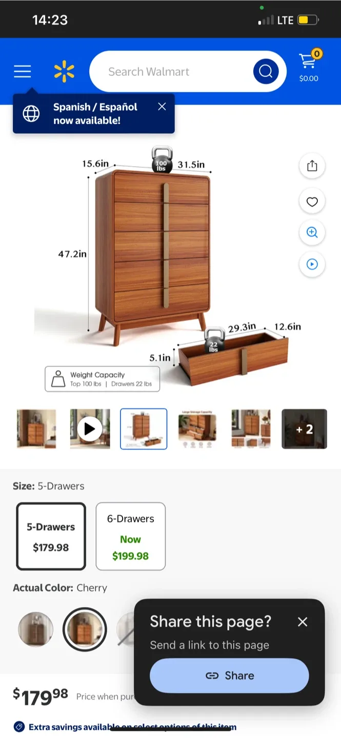 Wooden 4-Drawer Dresser As Is ( Moving  Out ) image indicator(9)