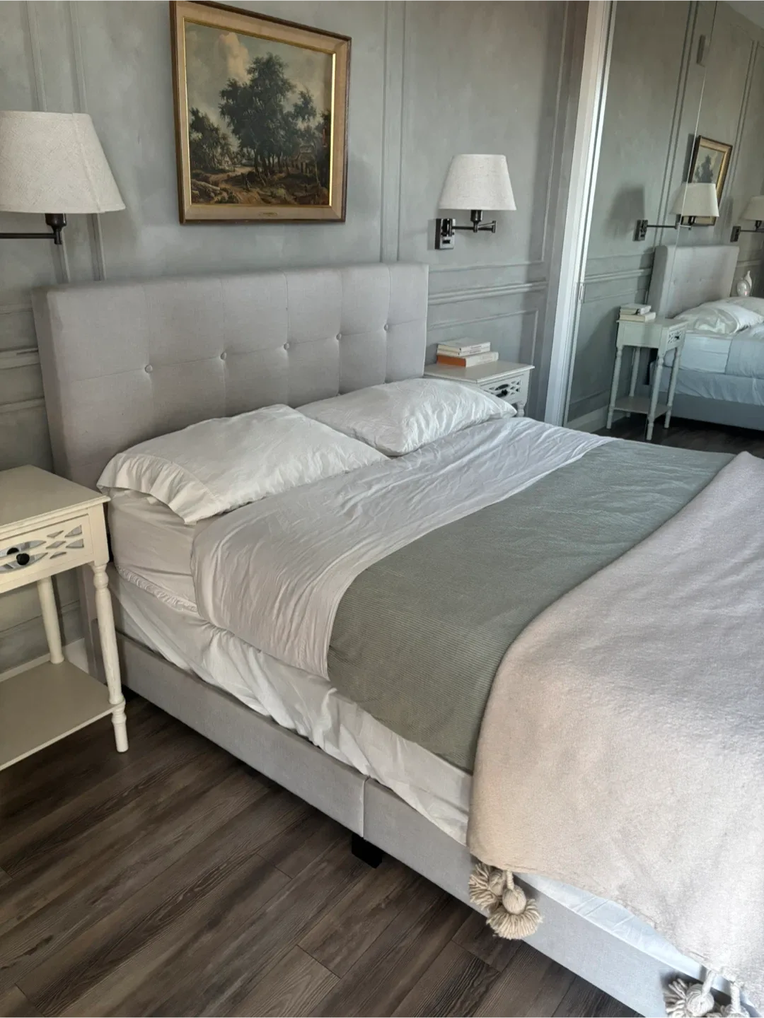 Queen Upholstered Bed Frame, Box Frame, and Mattress image indicator(2)