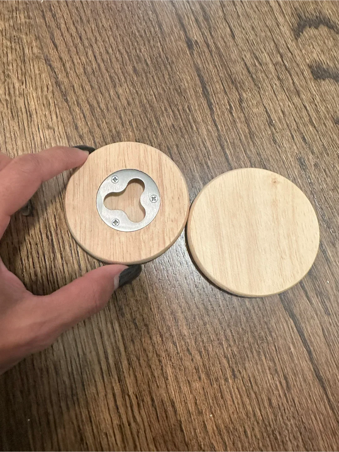 Wooden Coaster Bottle Opener image indicator(2)