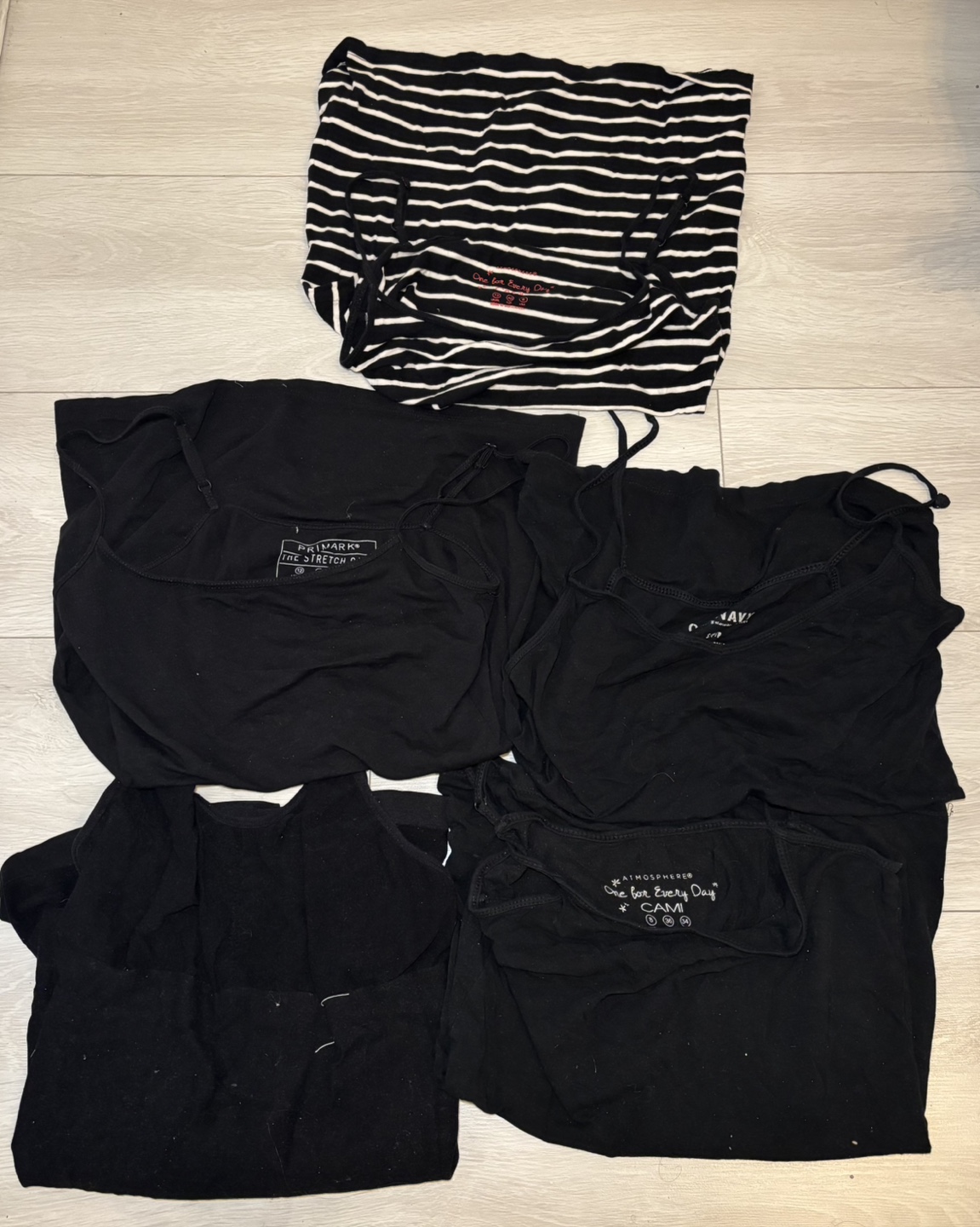 5 Black Cami Tank Top Bundle Lot