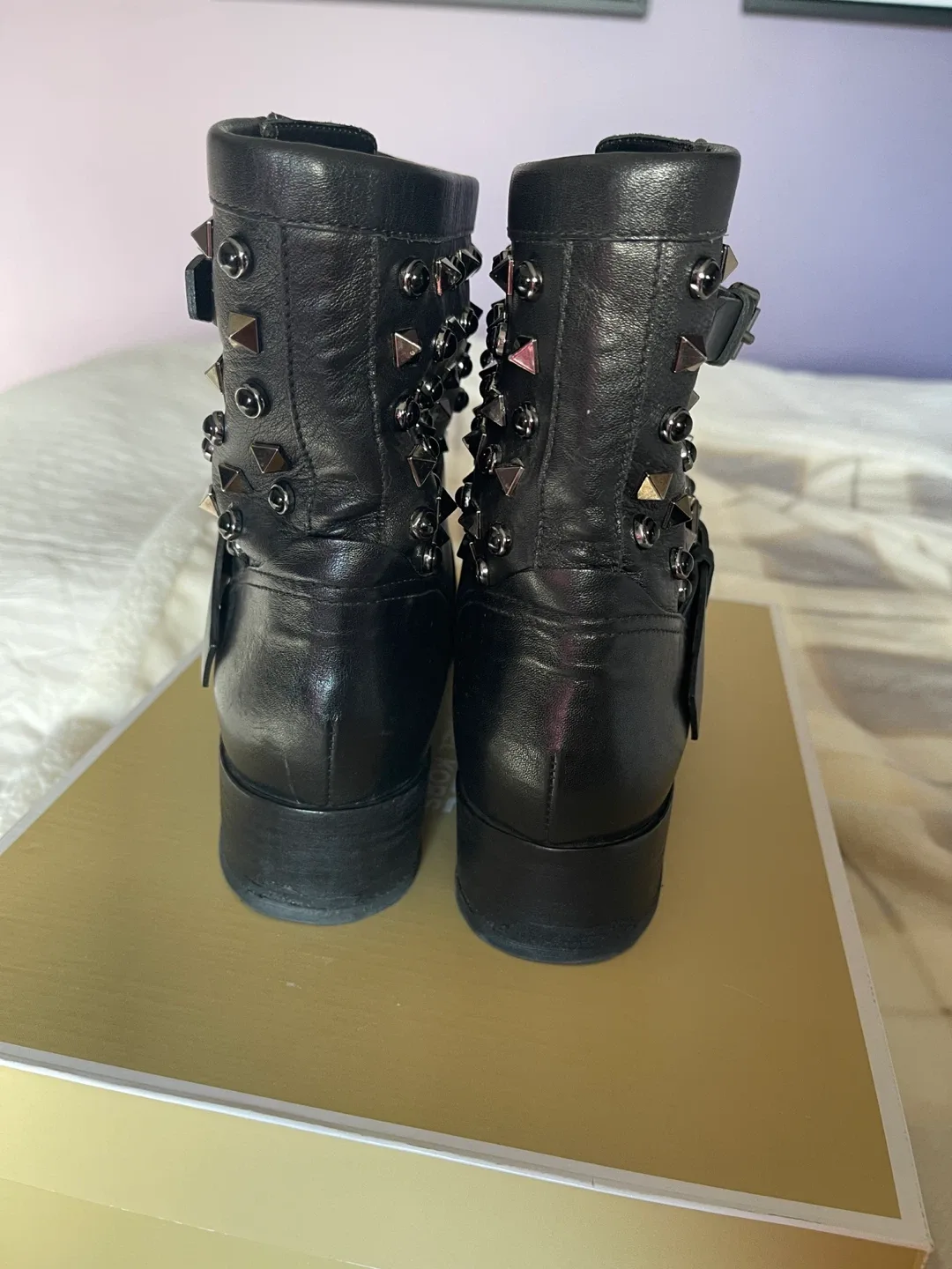 Authentic Valentino Leather Studded Boots - Size 38 image indicator(4)