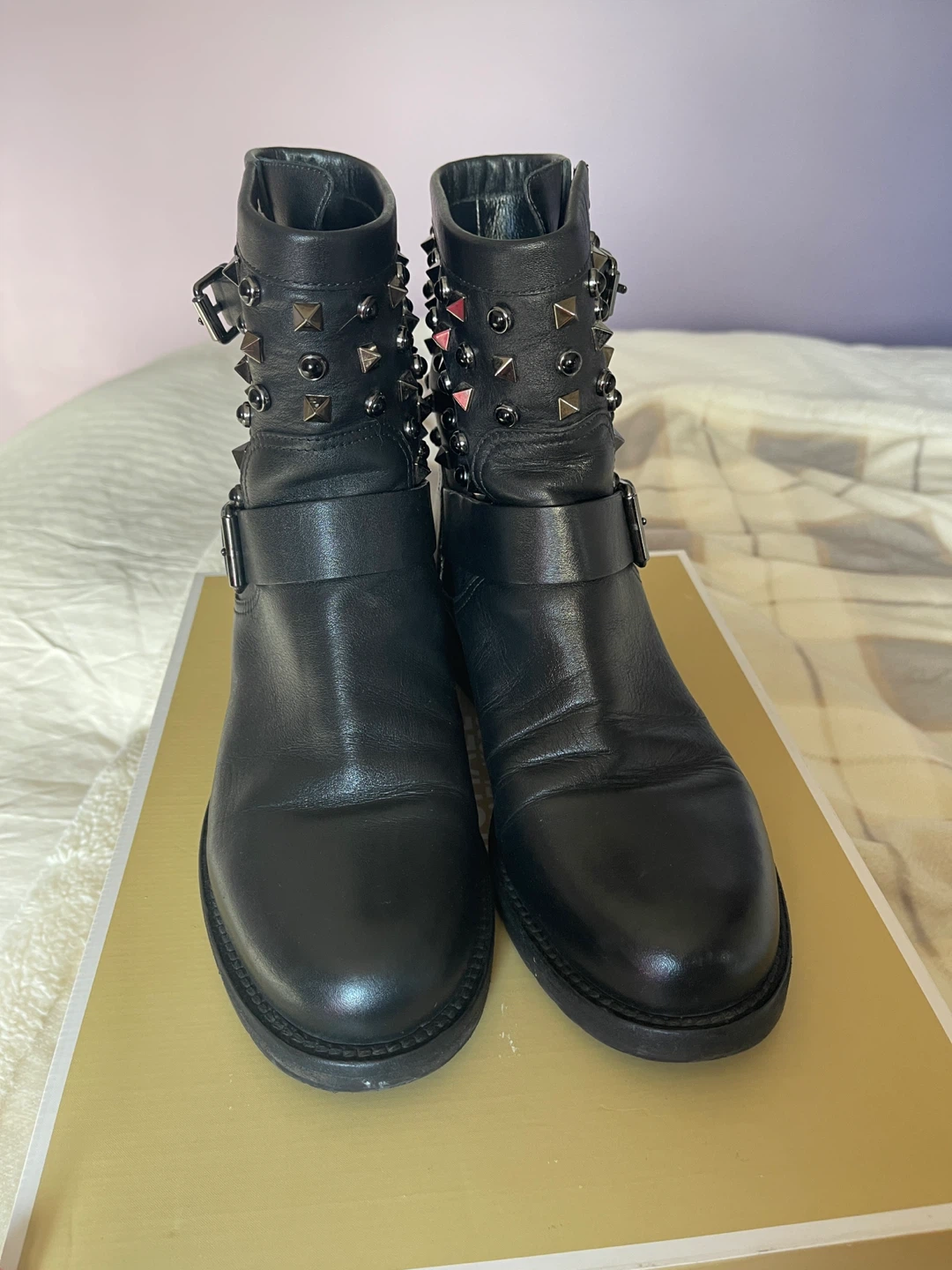 Authentic Valentino Leather Studded Boots - Size 38 - photo 2