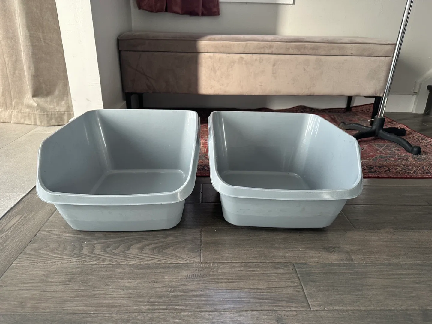 2 Grey Plastic Storage Bins - Both for $5 - East York