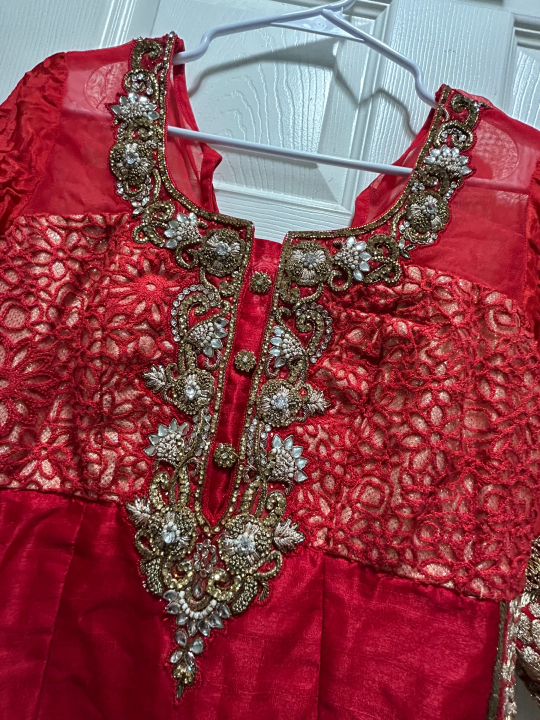 Red Embroidered Suit - photo 3