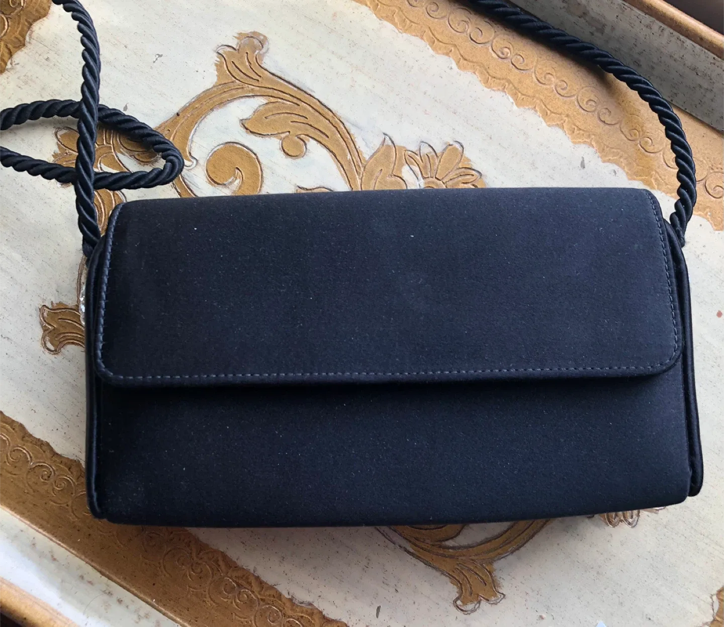 Cole Haan Black Satin Evening Bag