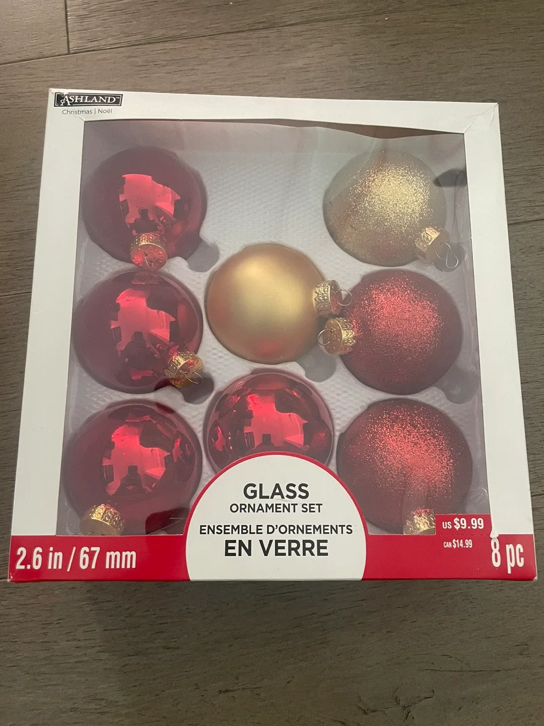 NEW! Ashland Glass Ornament Set - 8 pc