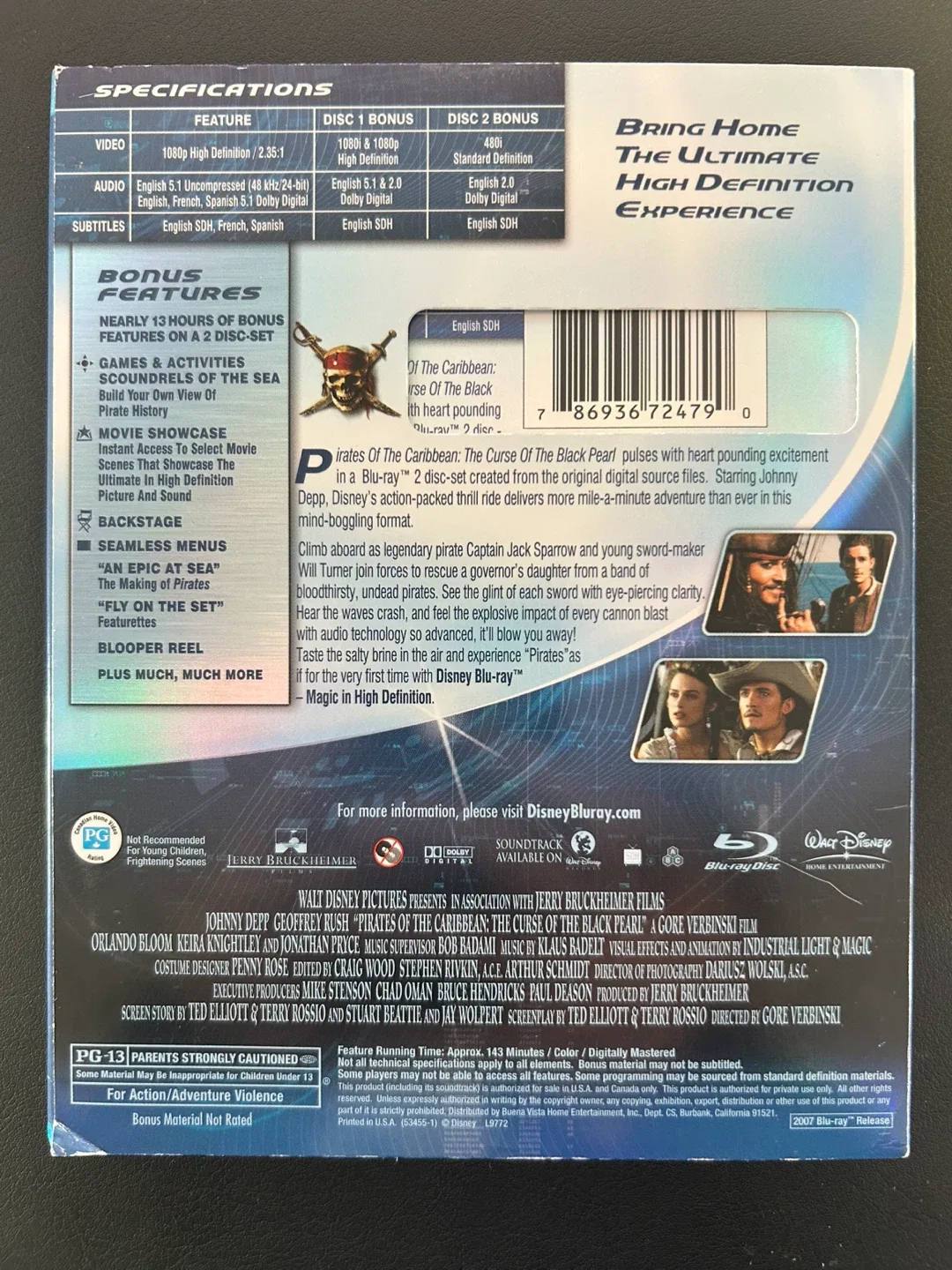 Pirates of the Caribbean: The Curse of the Black Pearl BlueRay image indicator(2)