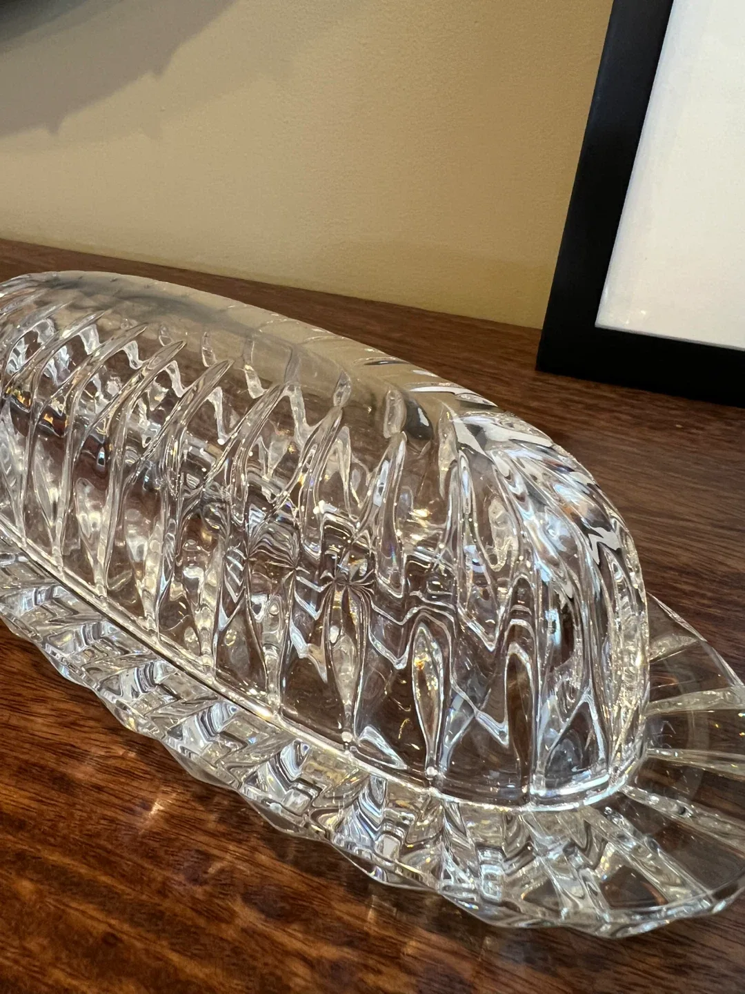 Vintage Mikasa Crystal Covered Butter Dish image indicator(2)