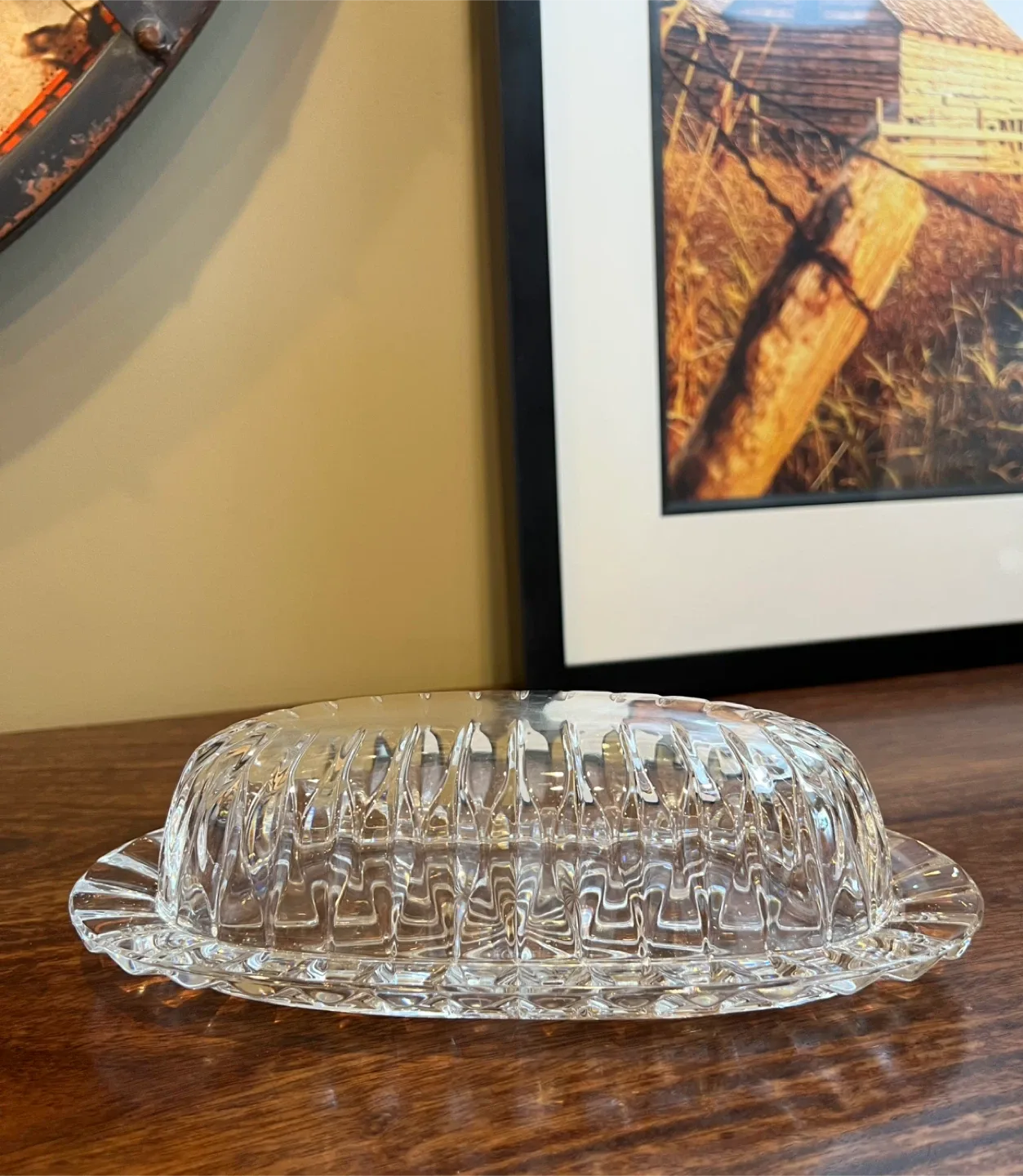Vintage Mikasa Crystal Covered Butter Dish