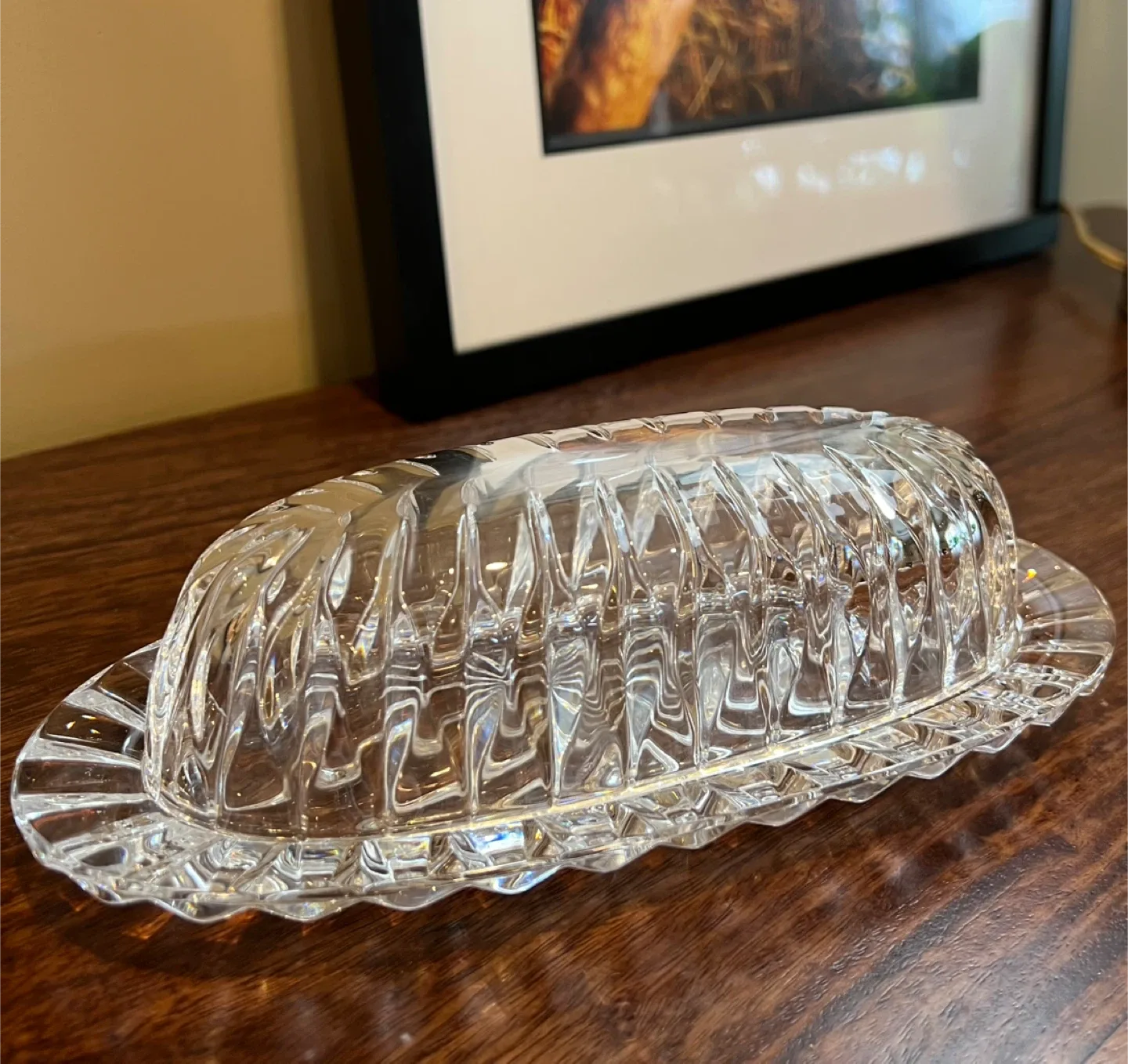 Vintage Mikasa Crystal Covered Butter Dish image indicator(6)