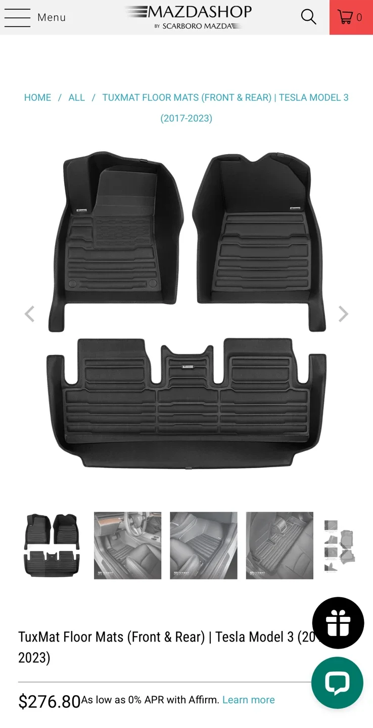 TuxMat Floor Mats Tesla Model 3 image indicator(2)