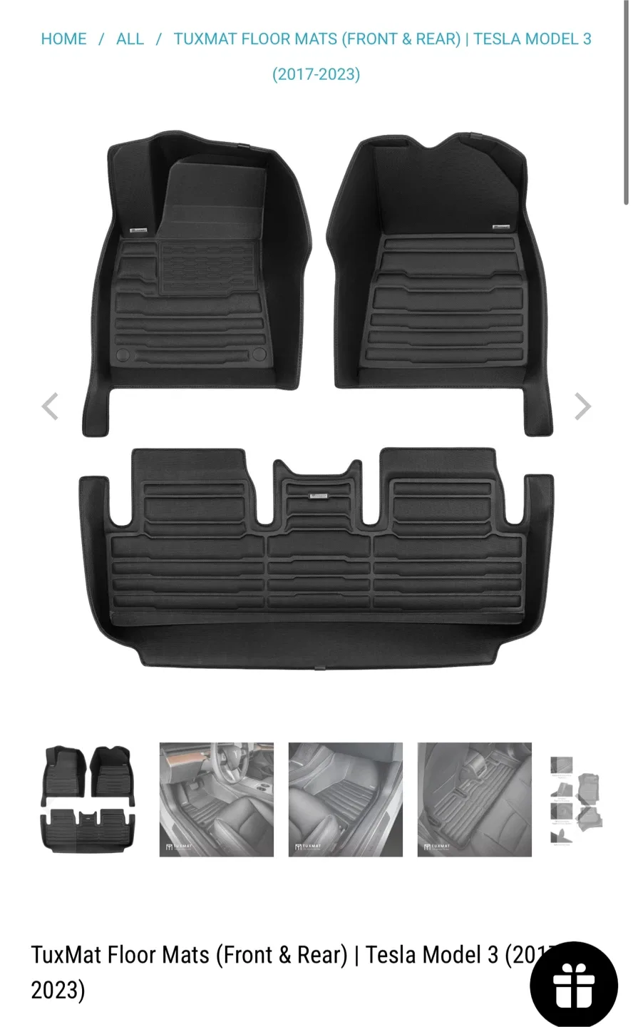 TuxMat Floor Mats Tesla Model 3