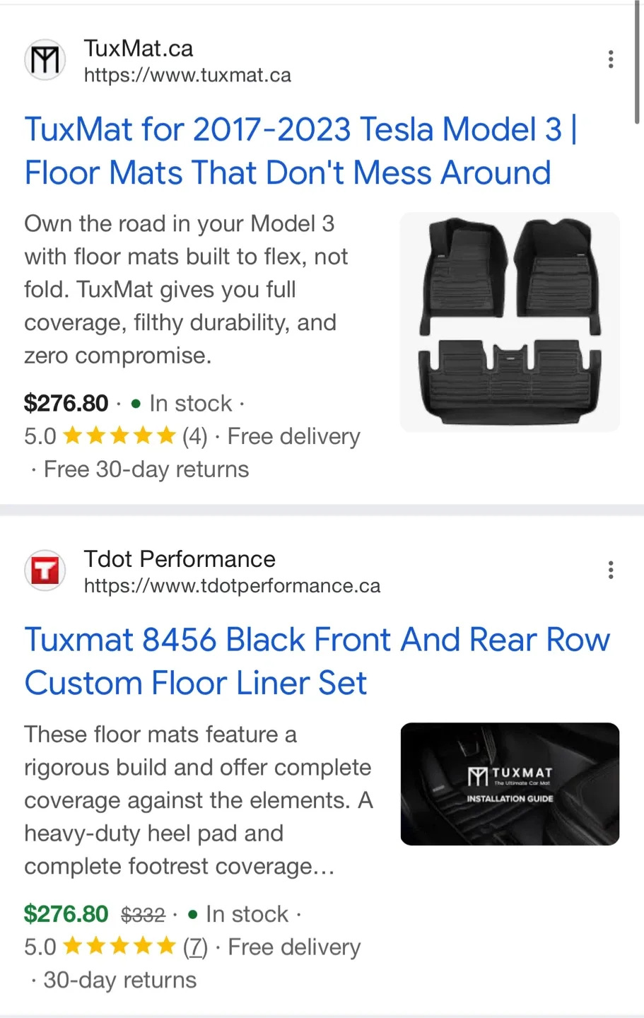 TuxMat Floor Mats Tesla Model 3 image indicator(3)