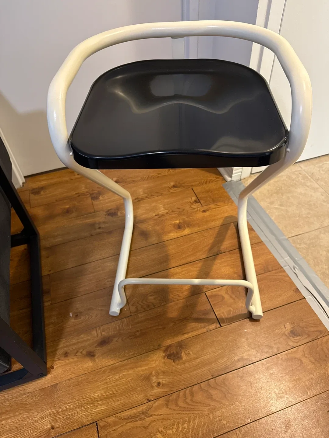 Vintage Tubular Steel Chair - Black & White