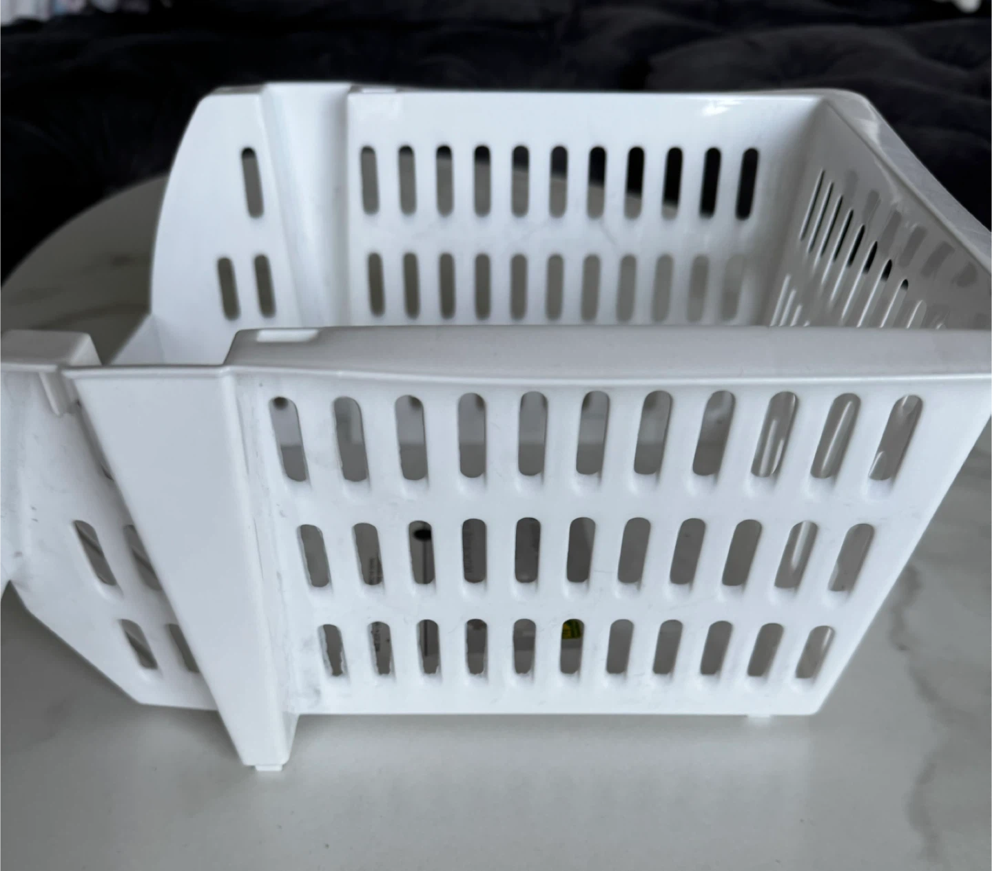 2 Plastic Stackable Storage Basket - White and grey - photo 2