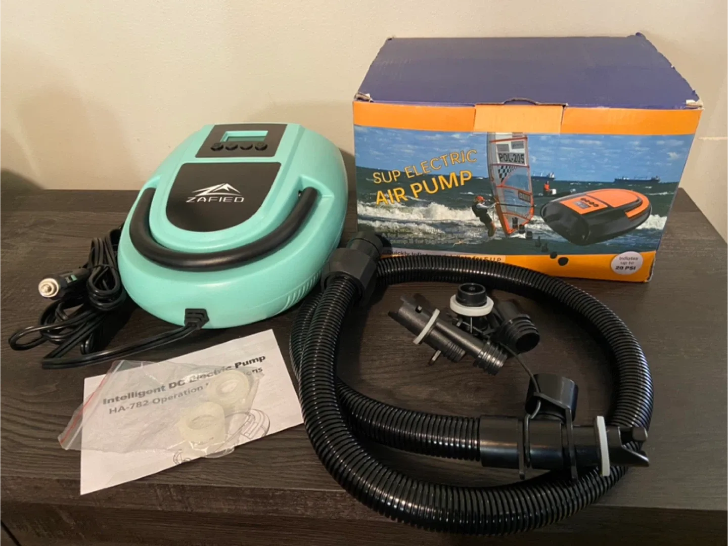 New Electric Paddle Board Pump Portable image indicator(6)