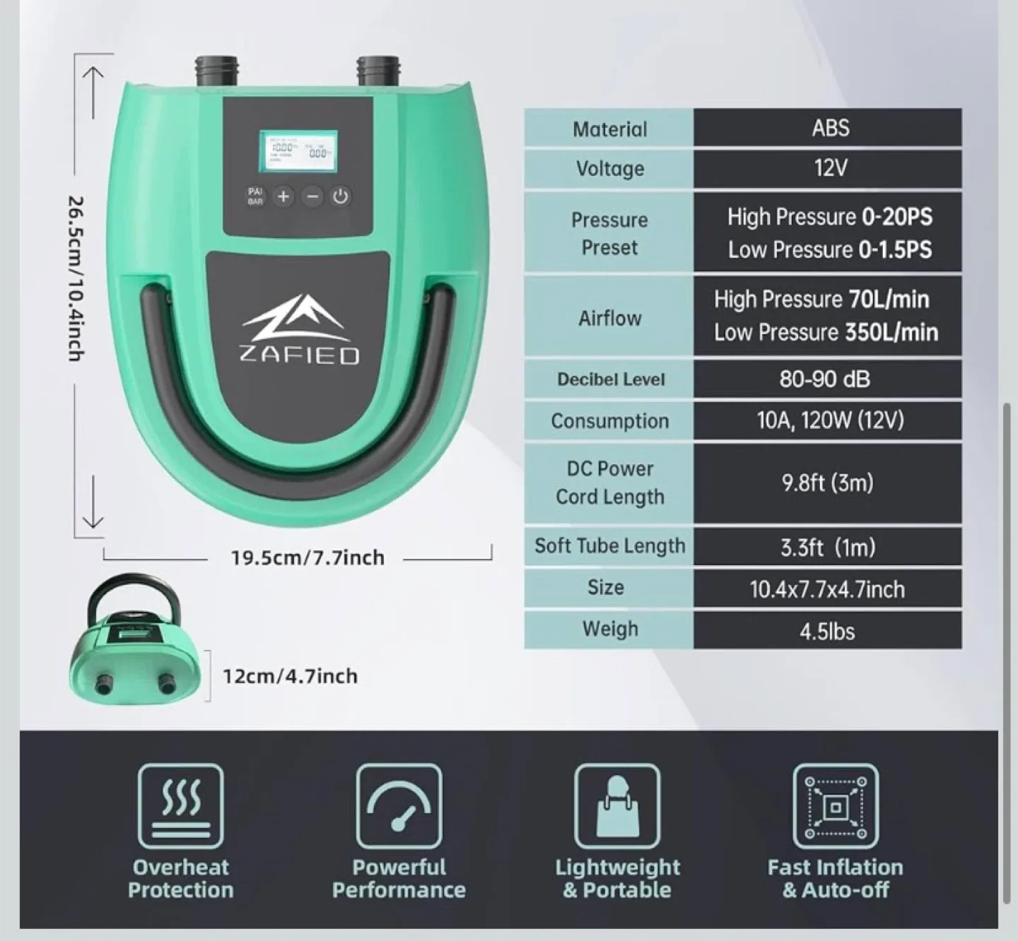 New Electric Paddle Board Pump Portable image indicator(3)