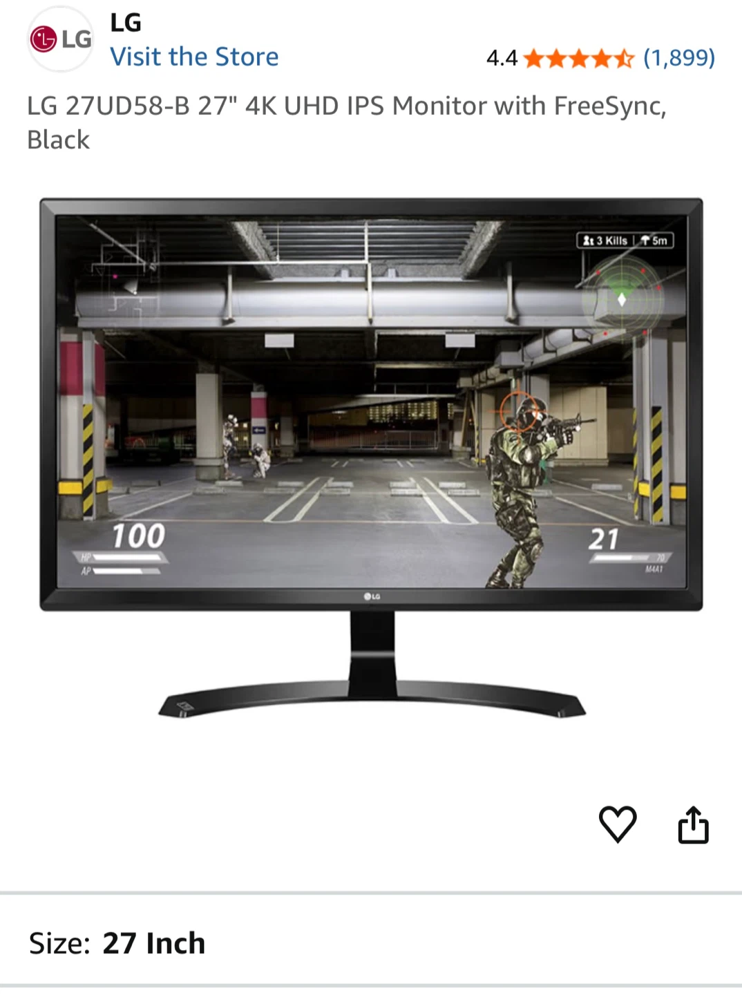 LG 27UD58-B 27" 4K UHD IPS Monitor - photo 2