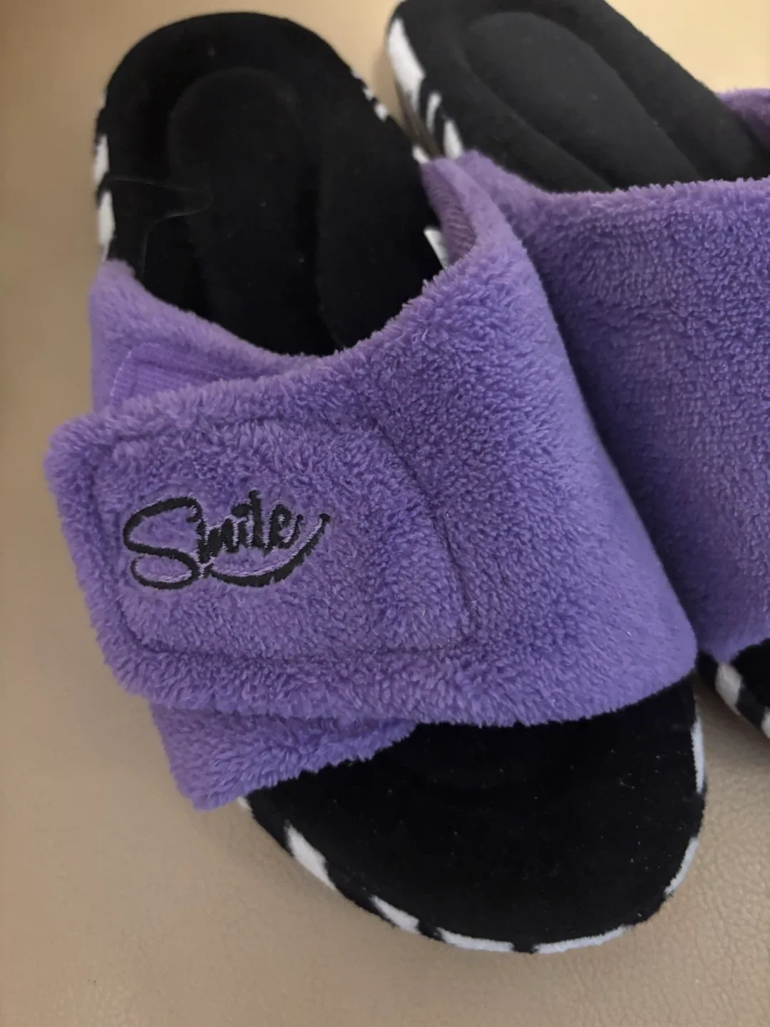 Purple Smile Slippers- never worn image indicator(2)