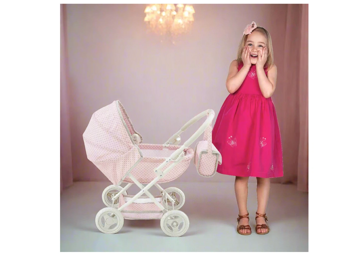 Olivia's Little World Polka Dot Princess Baby Doll Pram - photo 4