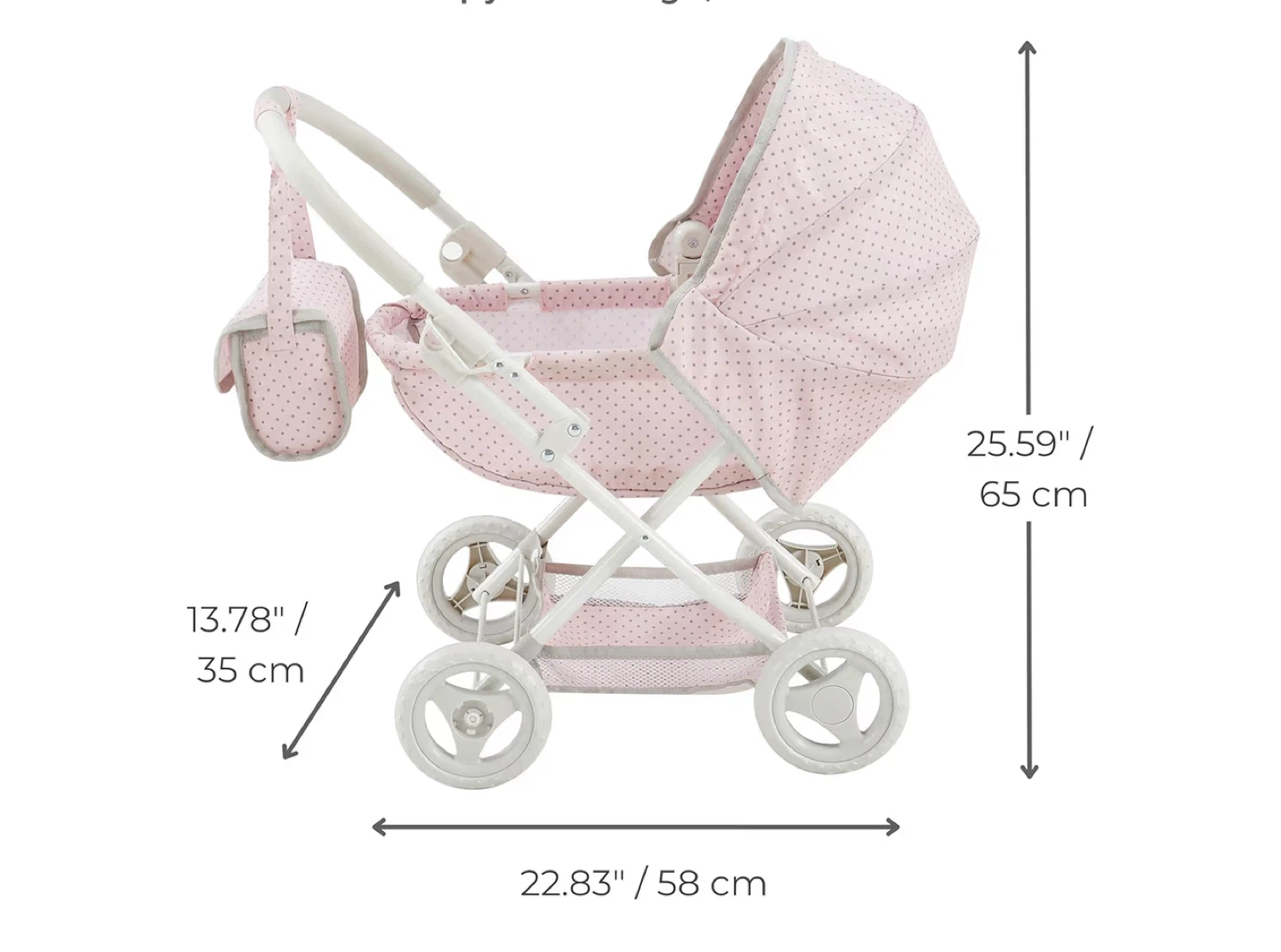 Olivia's Little World Polka Dot Princess Baby Doll Pram - photo 2