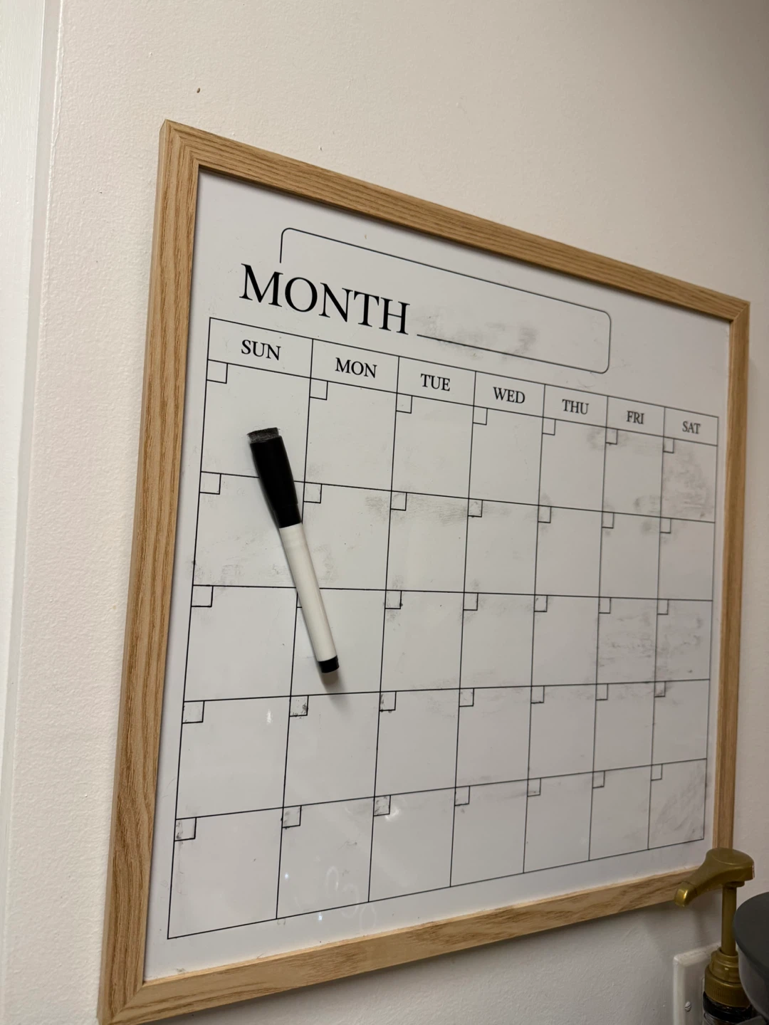 Wooden Frame Calendar Whiteboard