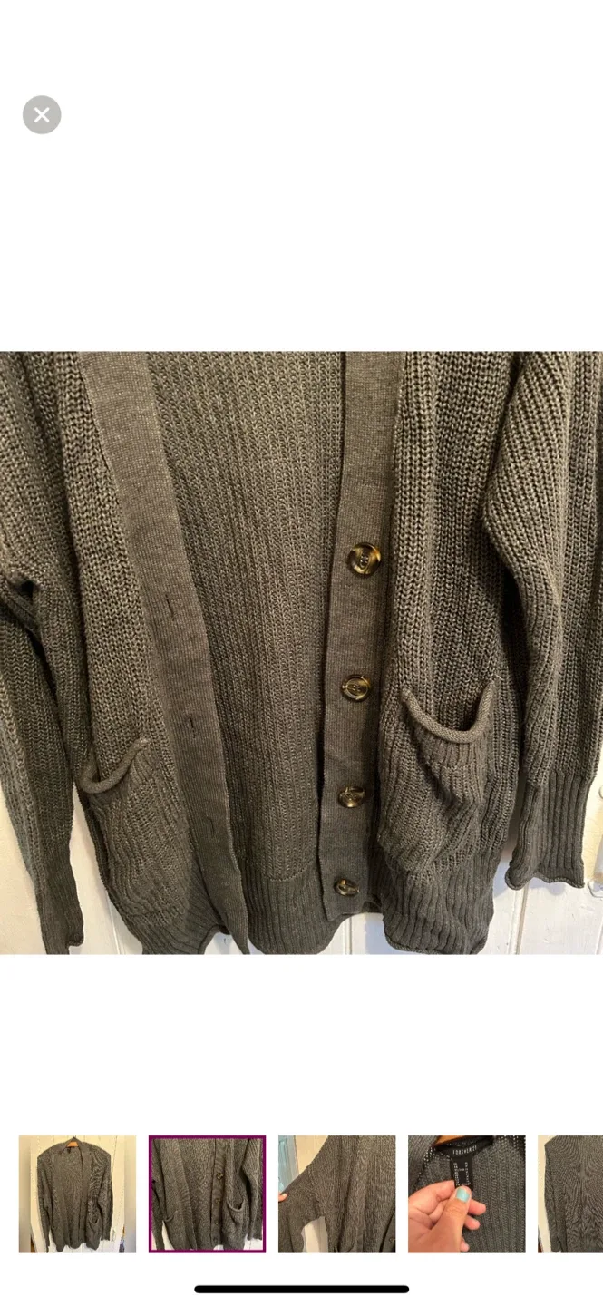 Forever 21 Grey Knit Cardigan - Size M