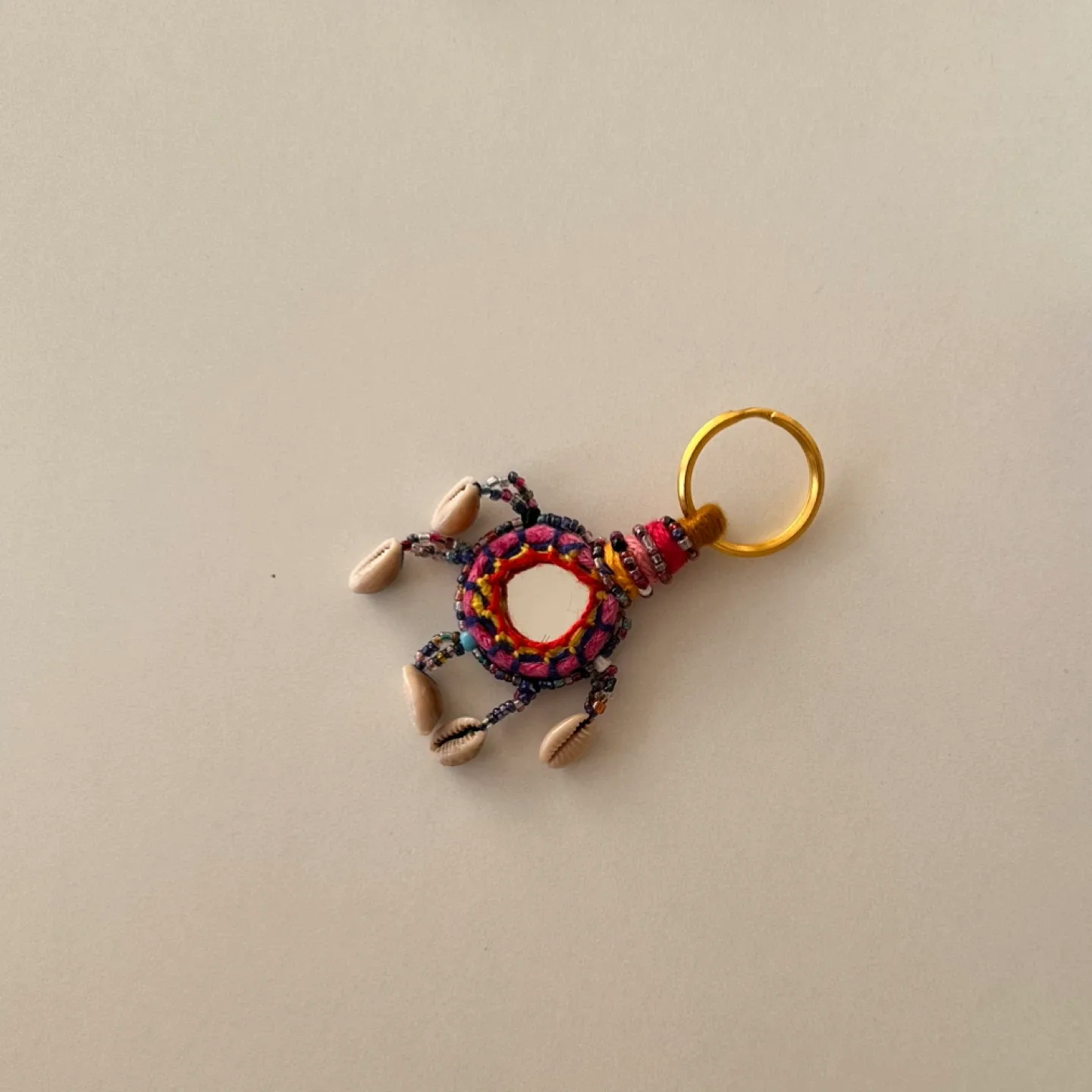 Handmade Shell & Mirror Keychain