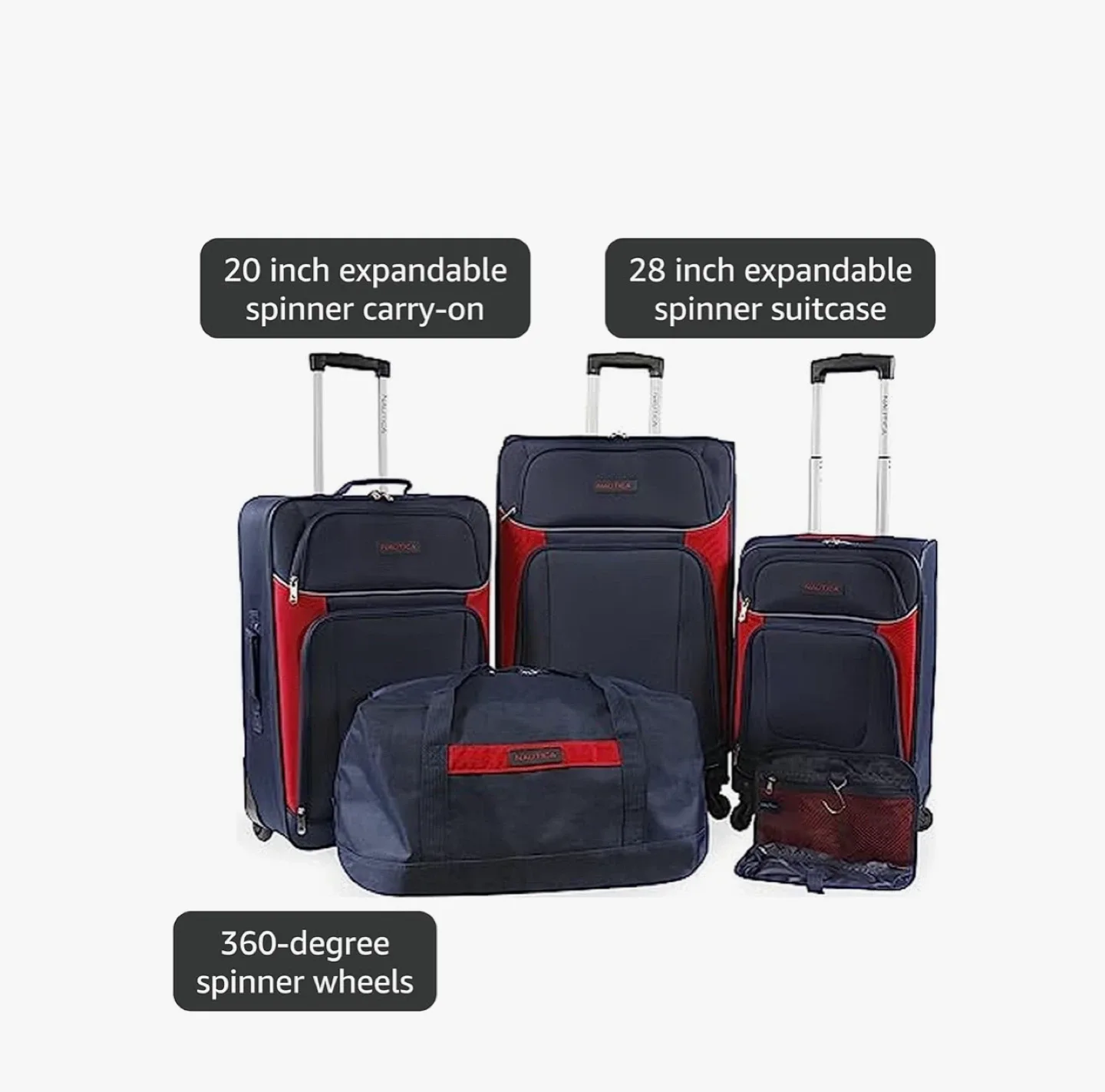 Nautica Expandable Spinner Luggage Set