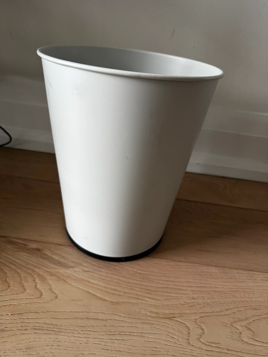 White metal bin