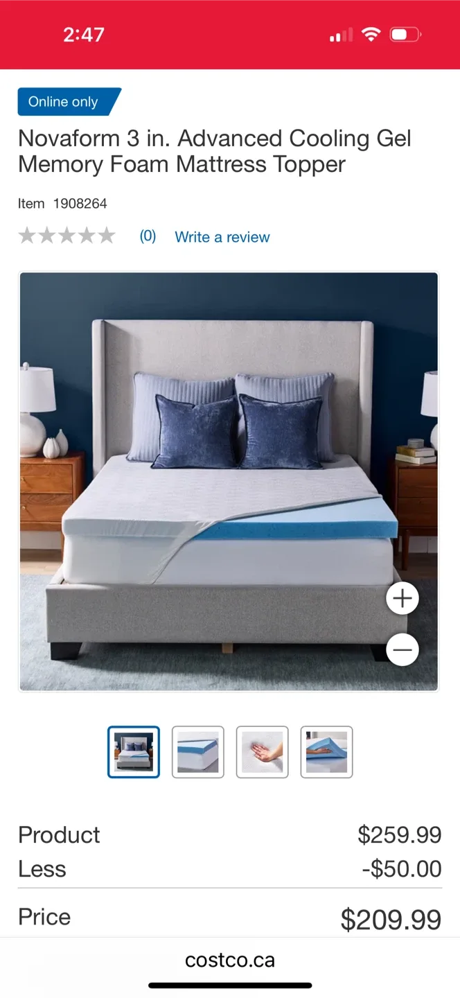 Novaform 3-in. Advanced Cooling Gel Memory Foam Mattress Topper