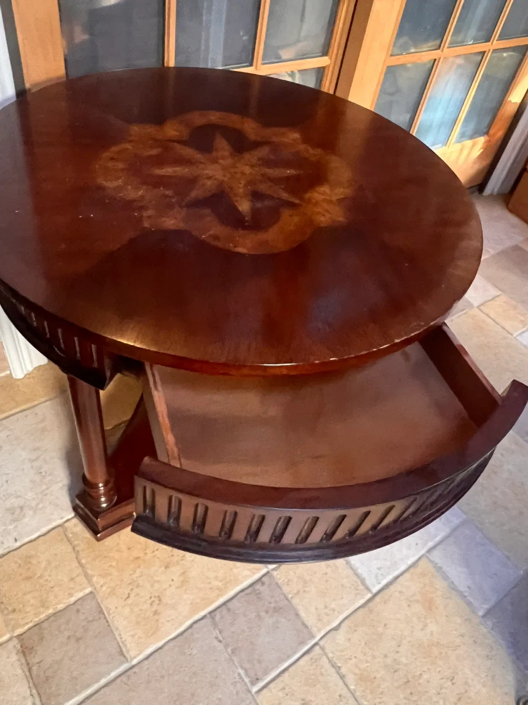 Round Wood Accent Table image indicator(3)