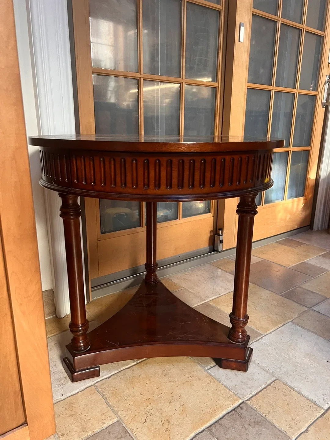 Round Wood Accent Table
