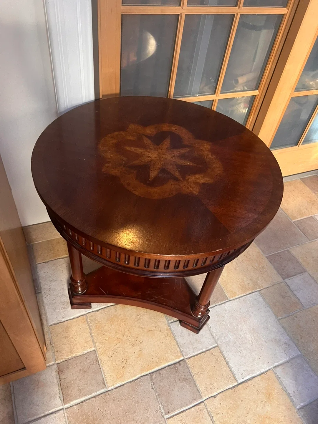 Round Wood Accent Table image indicator(4)