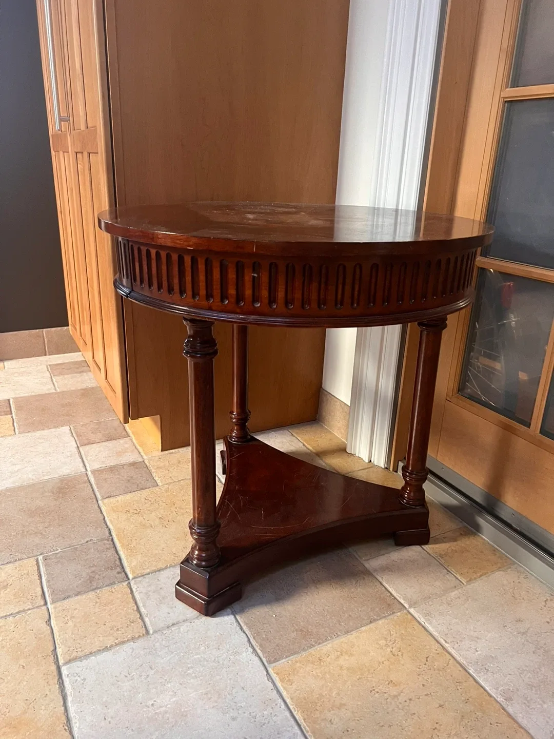 Round Wood Accent Table image indicator(5)