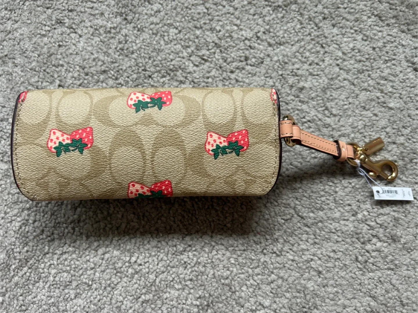 Coach Strawberry Print sunglass case image indicator(2)