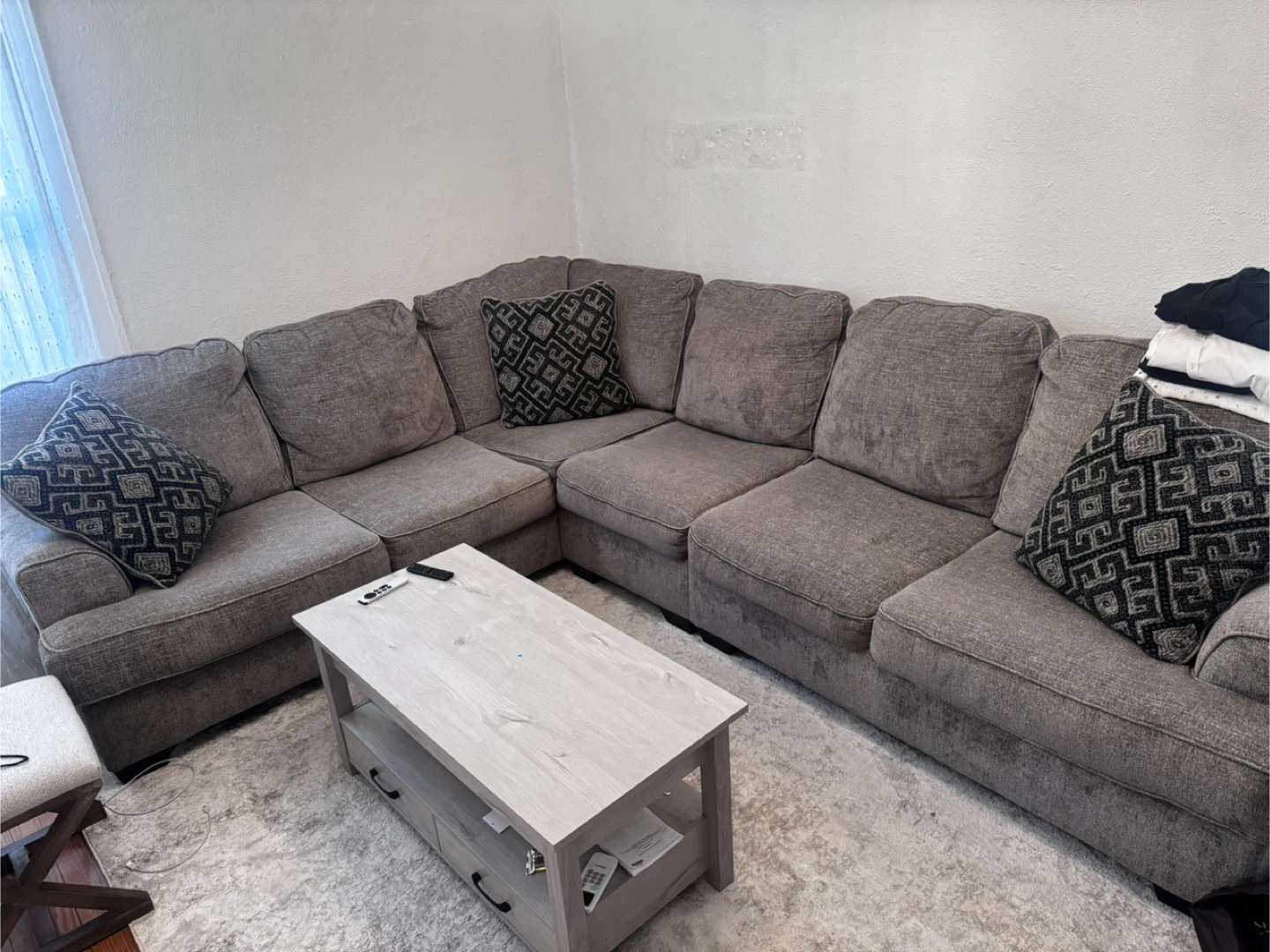 Sectional Sofa with Pillows
