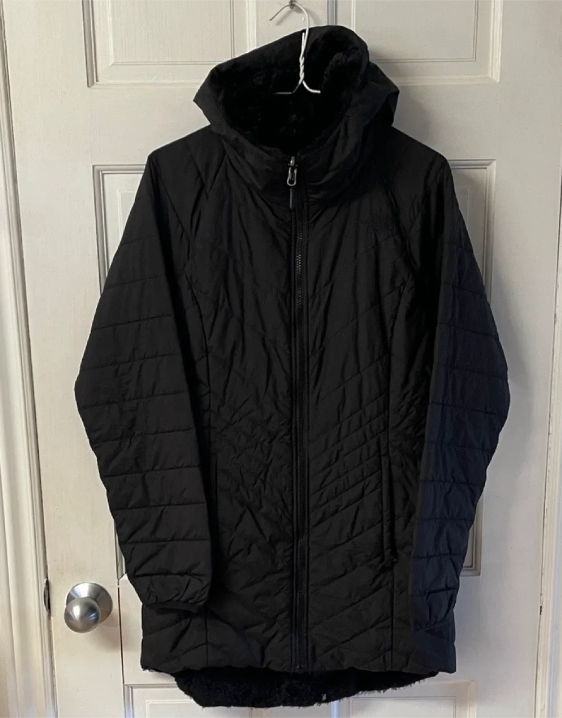 The North Face Black Quilted Reversible Winter Jacket
